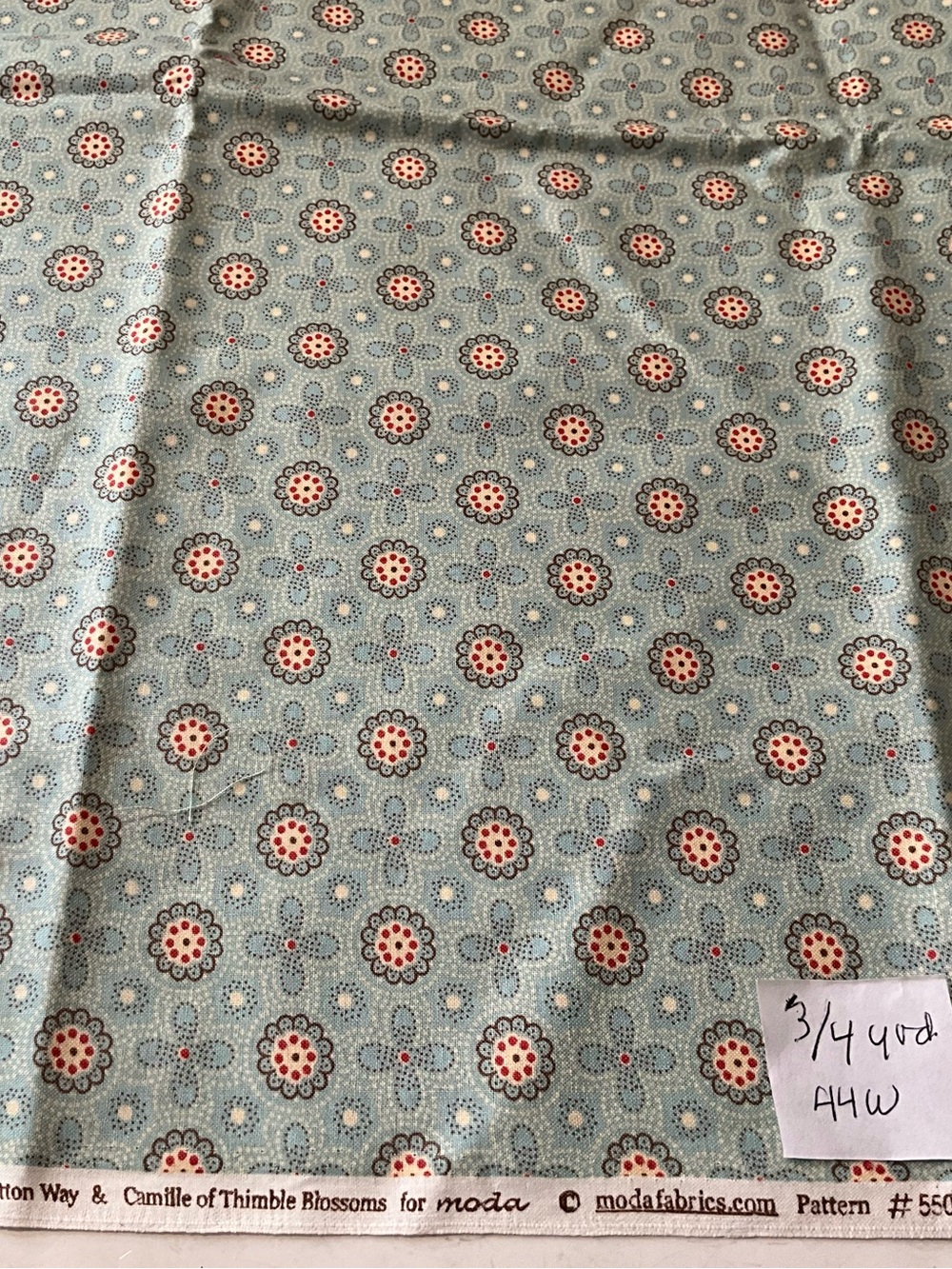 Quilting Sewing Material Lot Moda Fabrics #55015 Blues Red Brown Paisley - Picture 2 of 8